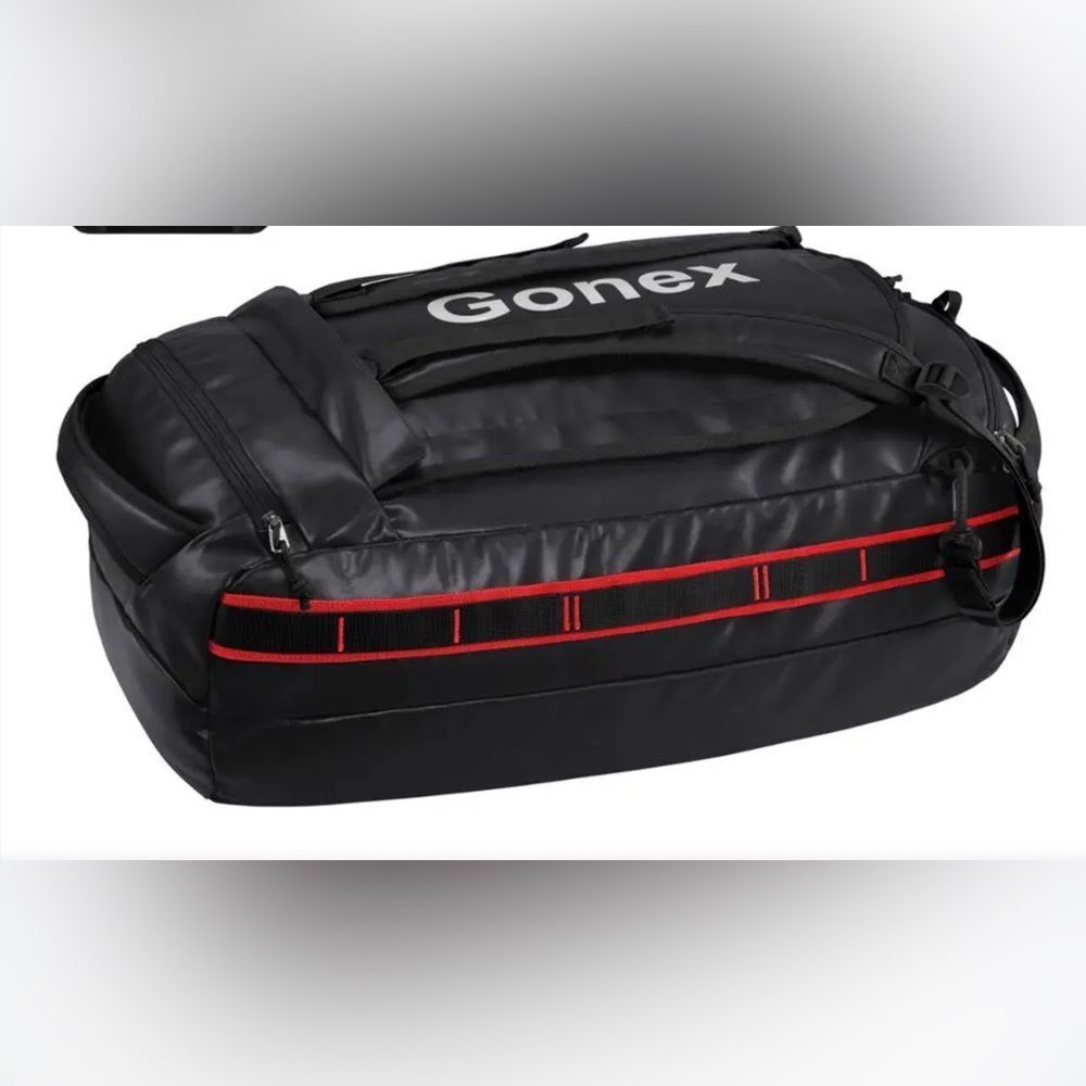 Gonex 60L Outdoor Duffel Black and Red Bag